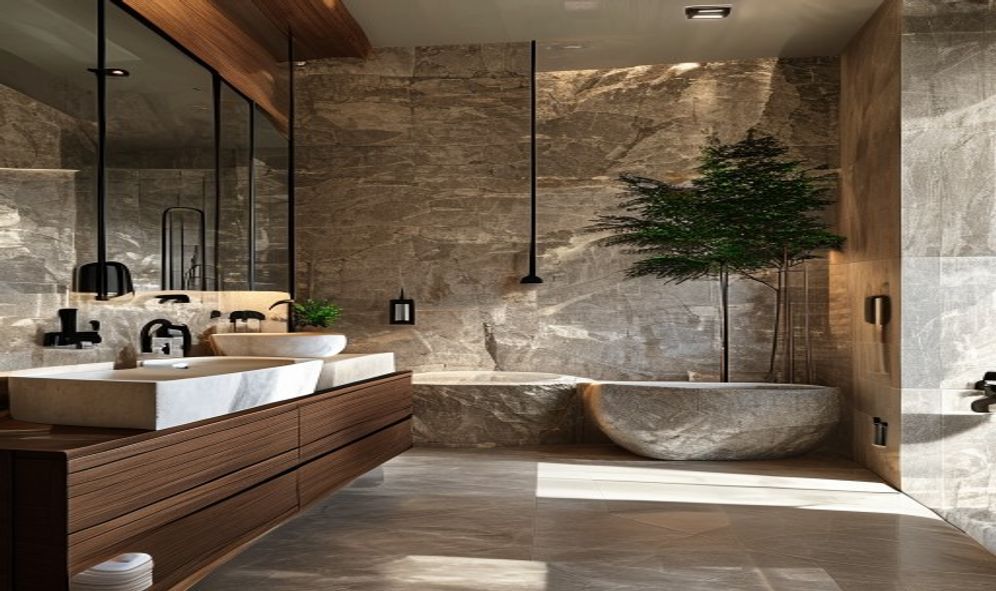 Spa calm Calgary bathroom design