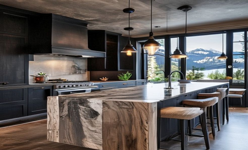 Charcoal and walnut kitchen style