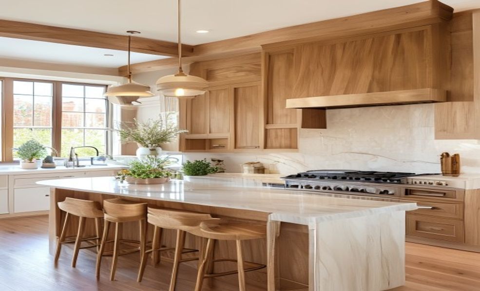 Warm white oak Calgary kitchen renovation style